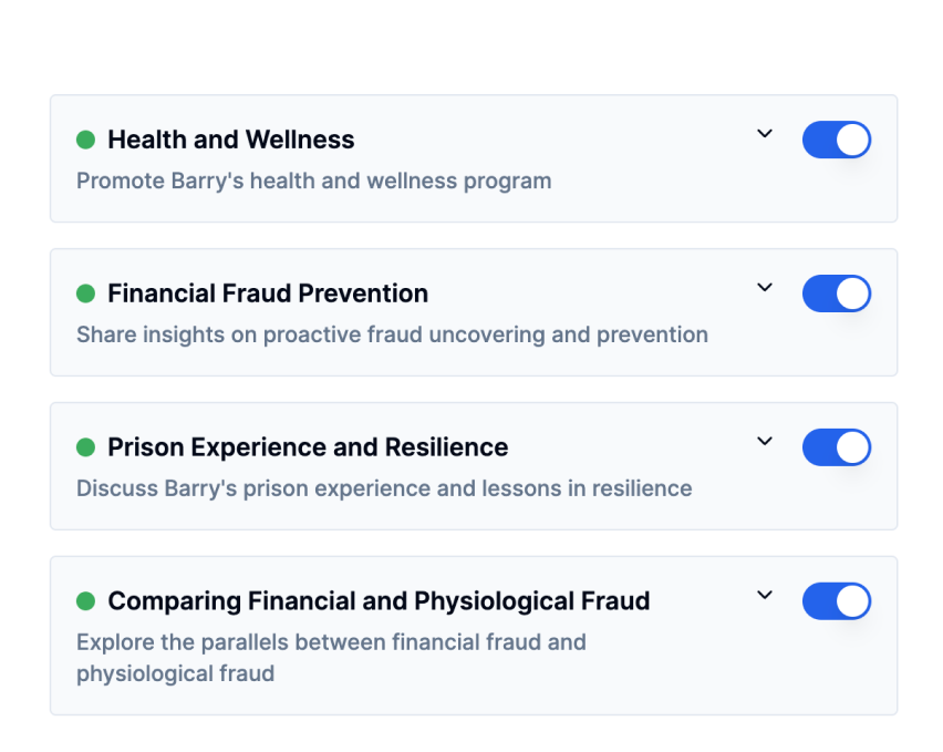 AI-generated executive positioning interface