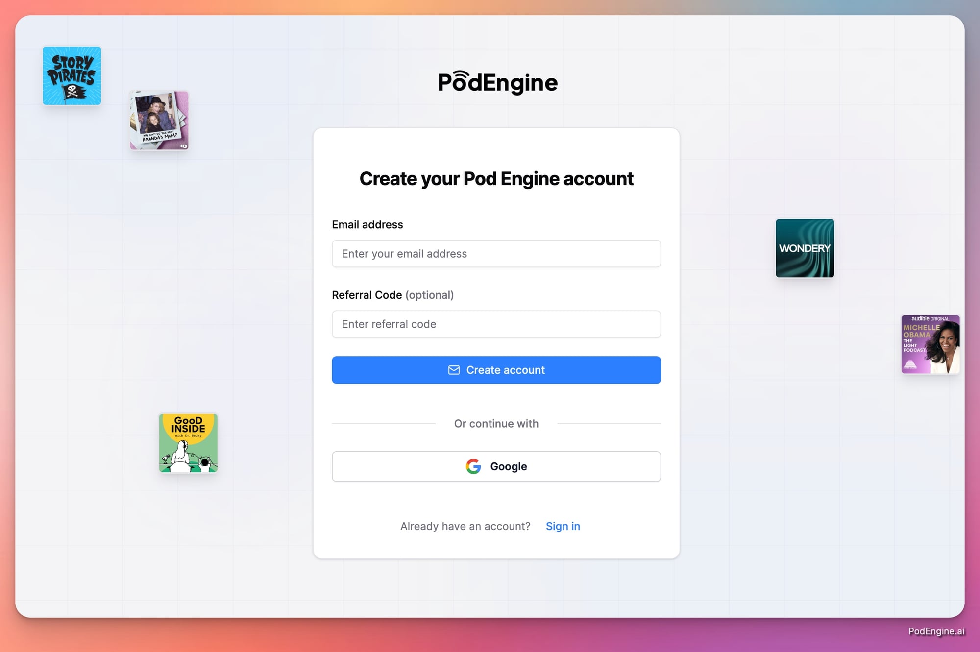 Create an account