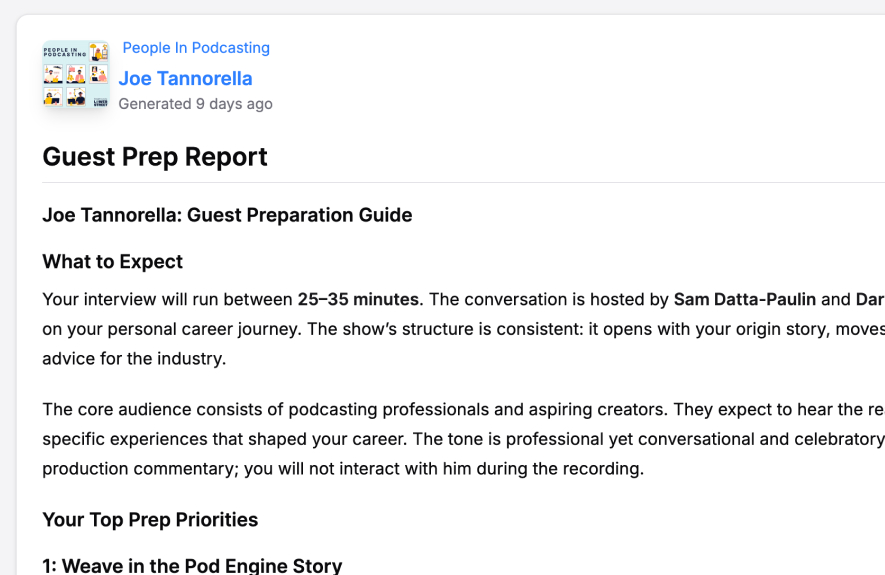 Executive preparation documents