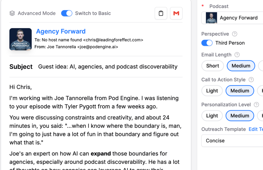AI pitch generation for executives